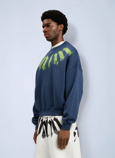 Palm Angels Big Neck Logo Loose Sweatshirt Blue pma0164046