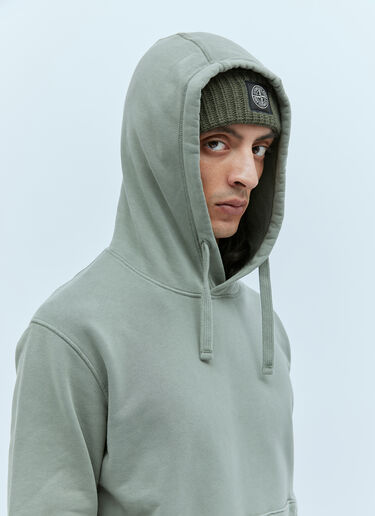 Stone Island Hooded Compass Patch Sweatshirt Green sto0154050