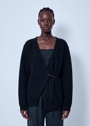 RÓHE Off-Shoulder Wrap Cardigan Black roe0266005