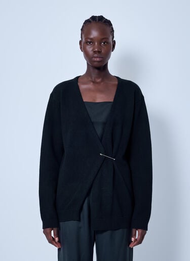 RÓHE Off-Shoulder Wrap Cardigan Black roe0266005