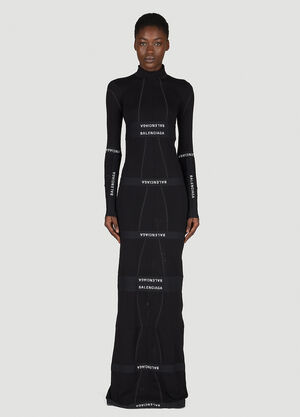 Balenciaga Brief Maxi Jersey Dress Black bal0254014