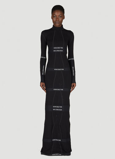 Balenciaga Brief Maxi Jersey Dress Black bal0254014
