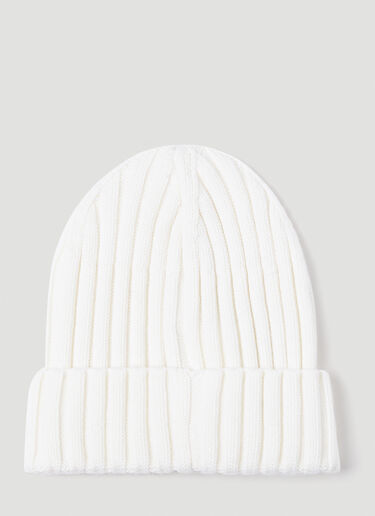 Moncler Chunky Knit Beanie Hat White mon0241037