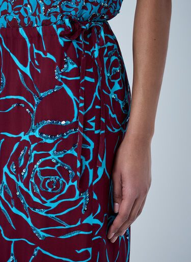 Dries Van Noten Embroidered Midi Skirt Burgundy dvn0263006