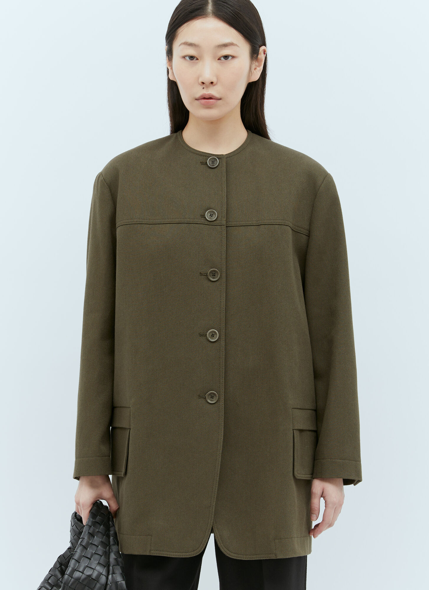 Shop Max Mara Woven Jacket In Green