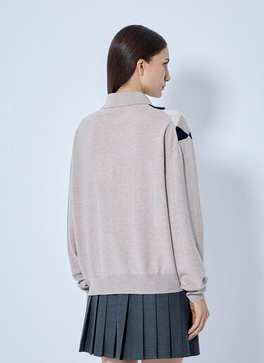 LN-CC® - Miu Miu: Cashmere Polo Sweater - Beige Miu Miu Cashmere Polo Sweater Beige miu0266021