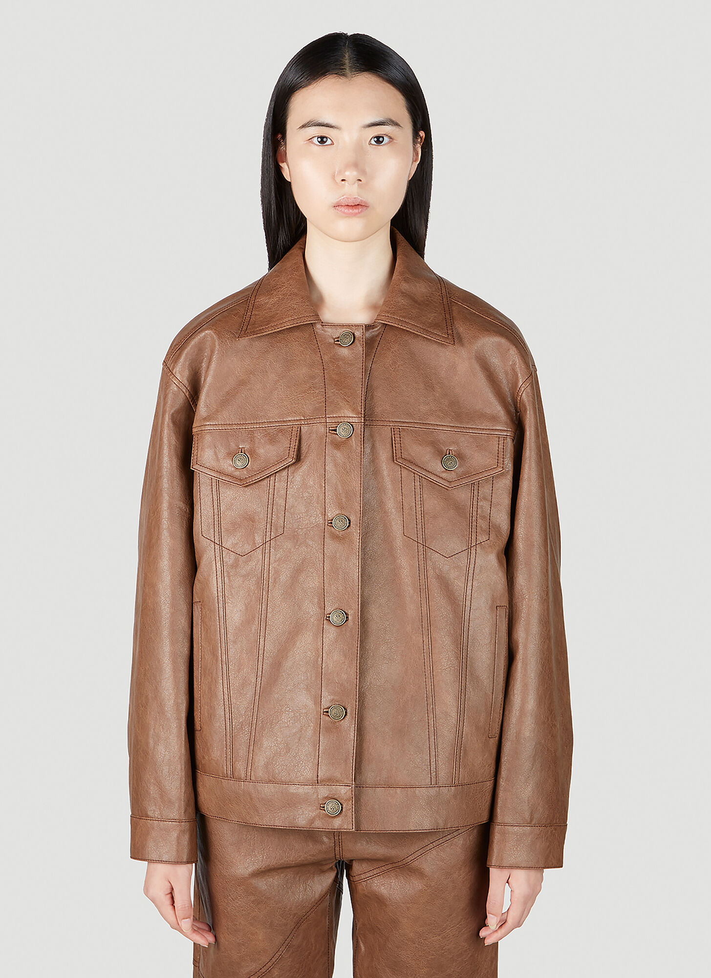 Rejina Pyo Buttoned Long In Brown
