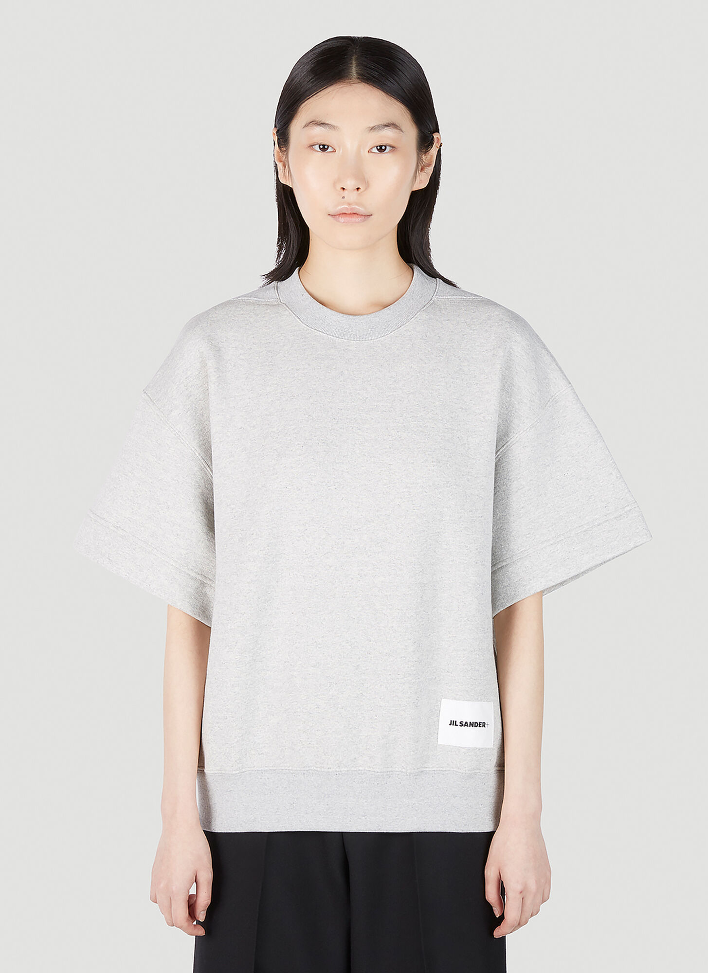 Jil Sander+ Logo Patch Short Sleeve T-shirt In Grey