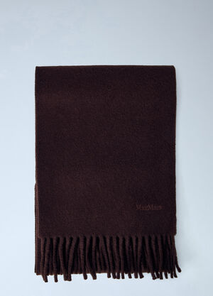 Max Mara Fringed Wool Scarf Brown max0266070