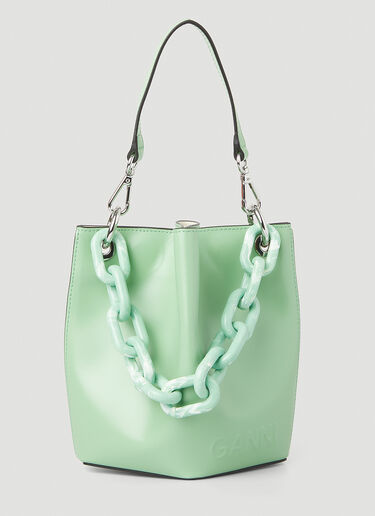GANNI Diamond Small Bucket Bag Green gan0251105