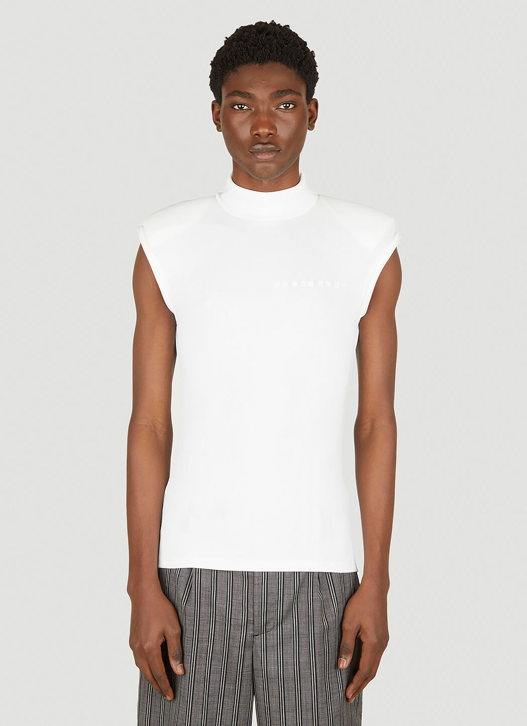 White t shirt sale with padded shoulders