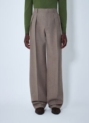 Saint Laurent Wide-Leg Tailored Panrs Beige sla0162029