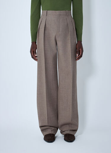 Wide-Leg Tailored Panrs Saint Laurent Wide-Leg Tailored Panrs Beige sla0162029