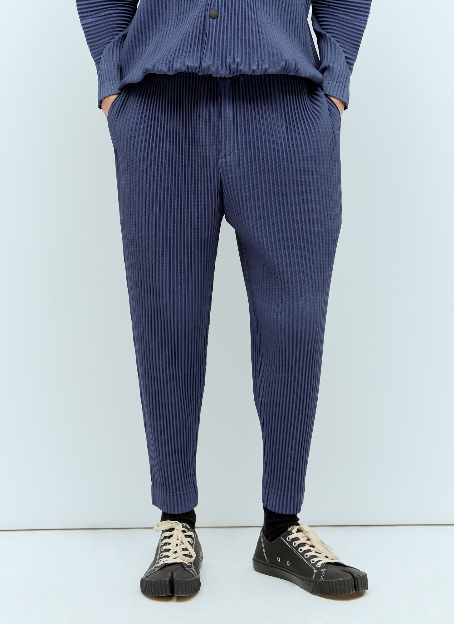 Shop Issey Miyake Monthly Colors: February Pleated Pants In Blue