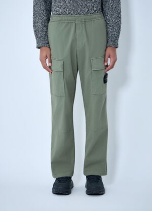 Stone Island Logo Patch Pants Green sto0164056