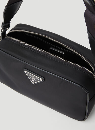 Prada Logo Plaque Shoulder Bag Black pra0254034