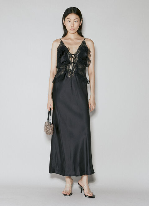 Alexander Wang Lace Combo Midi Dress Black awg0253059