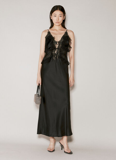 DI PETSA Lace Combo Midi Dress Black dip0254001