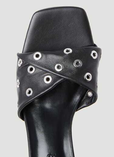 BY FAR Rocco Eyelet High Heel Mule Black byf0253023