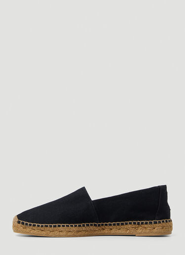 Saint Laurent Monogram 刺绣麻底平底鞋 黑 sla0149027