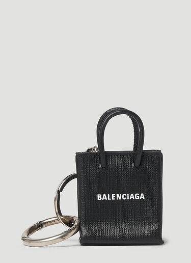 Balenciaga Unisex Mini Shopping Bag Keyring in Black