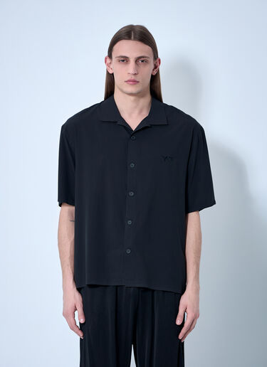 Y-3 Logo Motif Camp Collar Shirt Black yyy0160015
