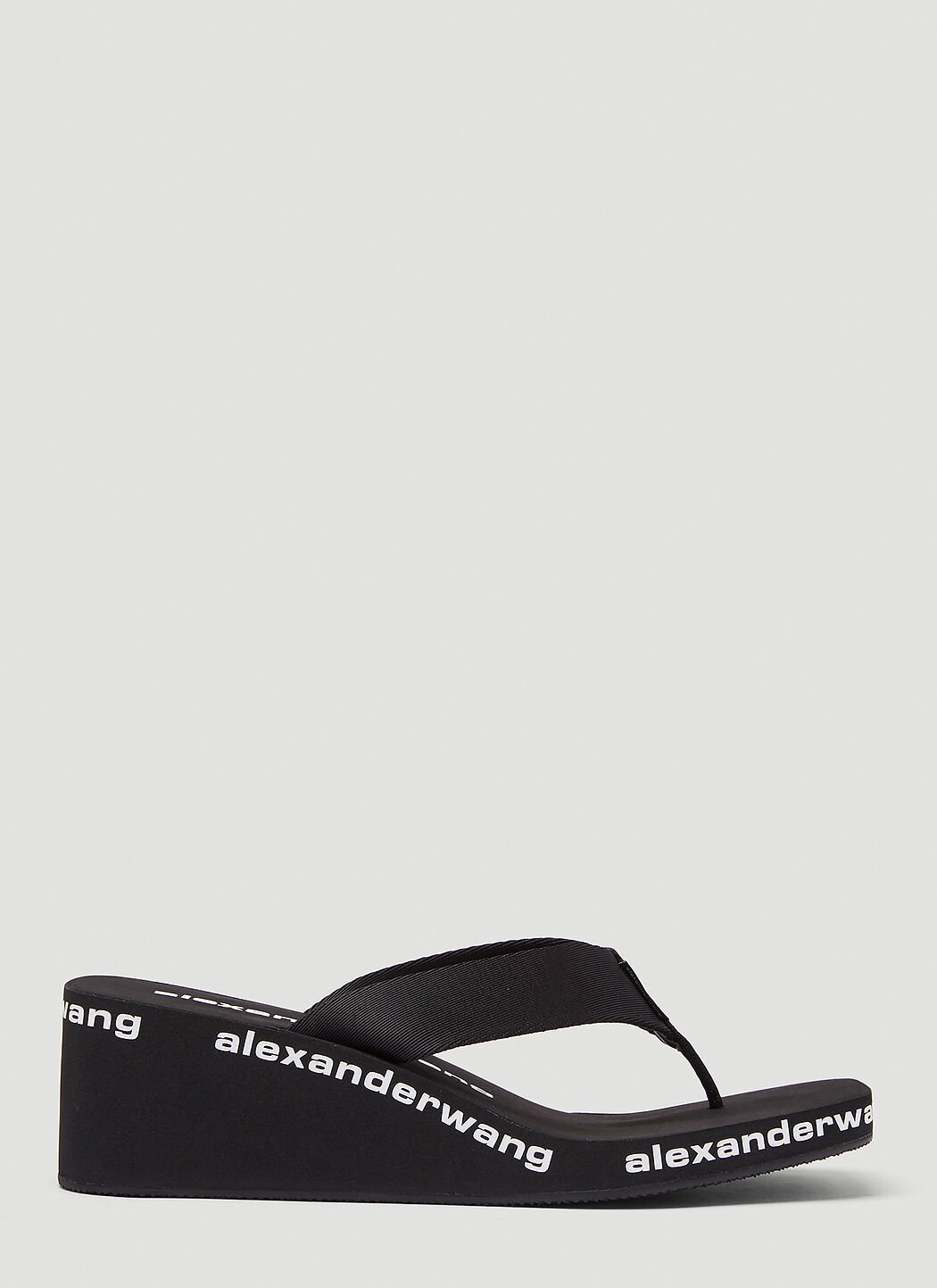 Alexander Wang 徽标坡跟凉鞋 黑 awg0253017