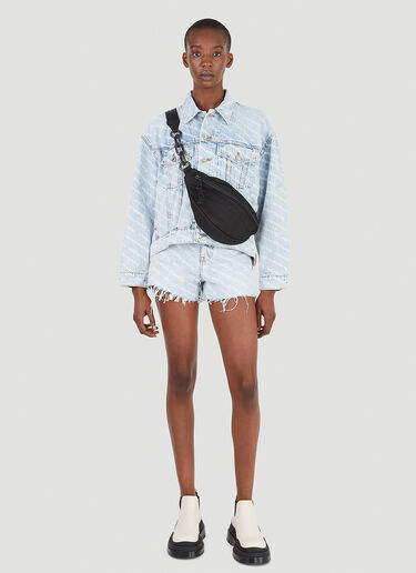 Alexander Wang Logo Denim Shorts Blue awg0245042