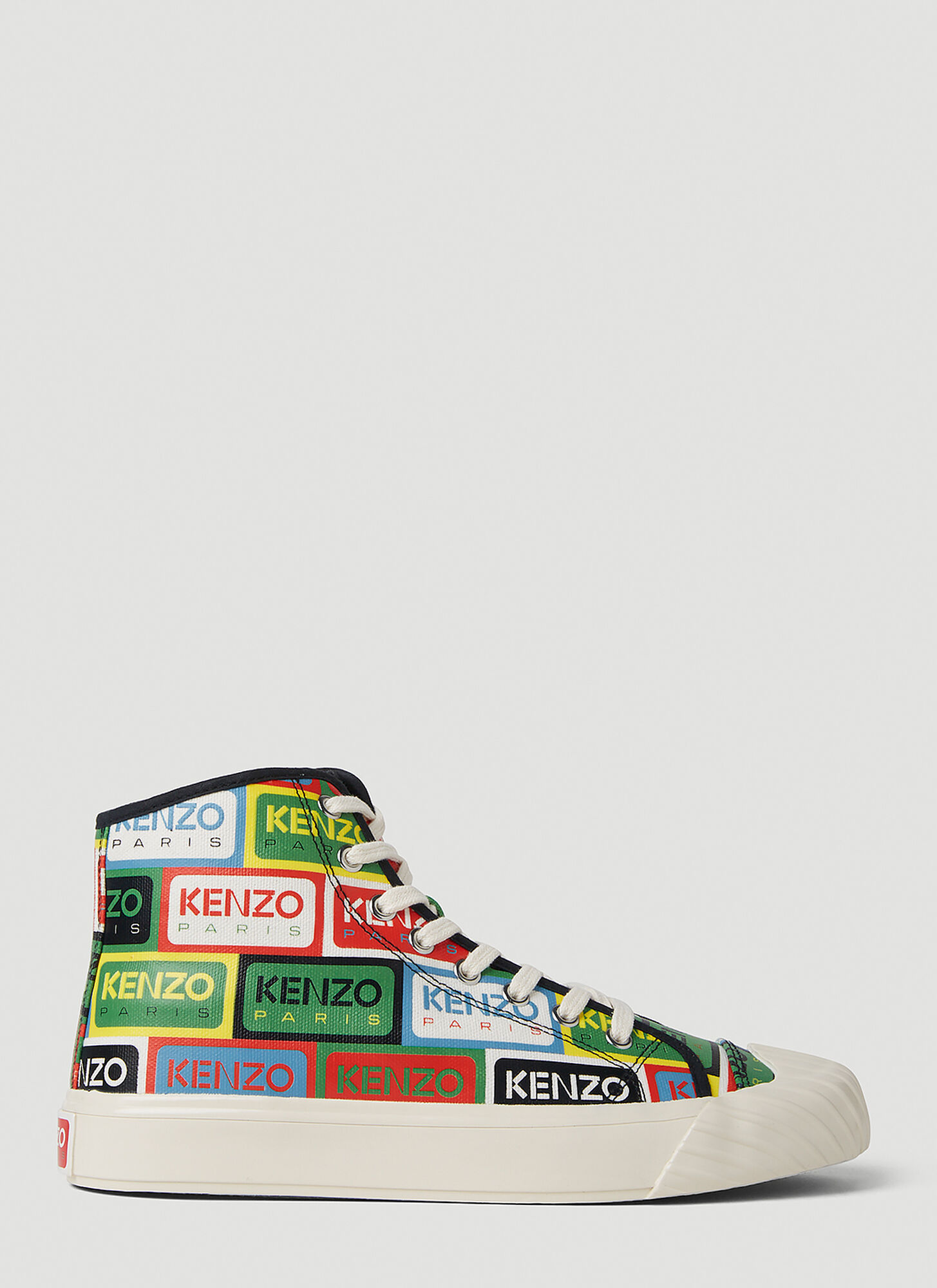 Shop Kenzo Logo Print Sneakers In Green