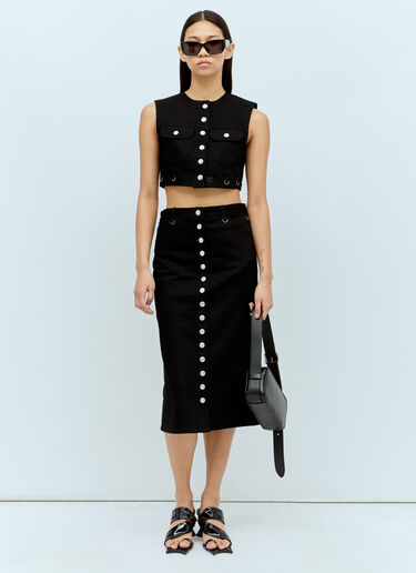 Courrèges Multiflex 牛仔短背心  黑色 cou0255006