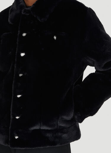 Saint Laurent Classic Faux Fur Jacket Black sla0149015