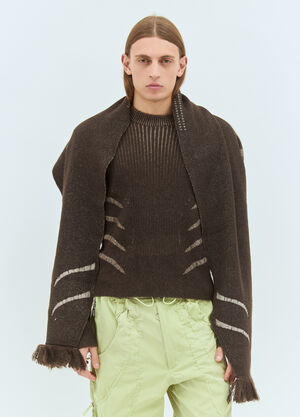 Charlie Constantinou Plated Pullover Hooded Sweater Brown cco0158004