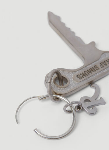 Raf Simons Key Pendant Hoop Earring Silver raf0251011