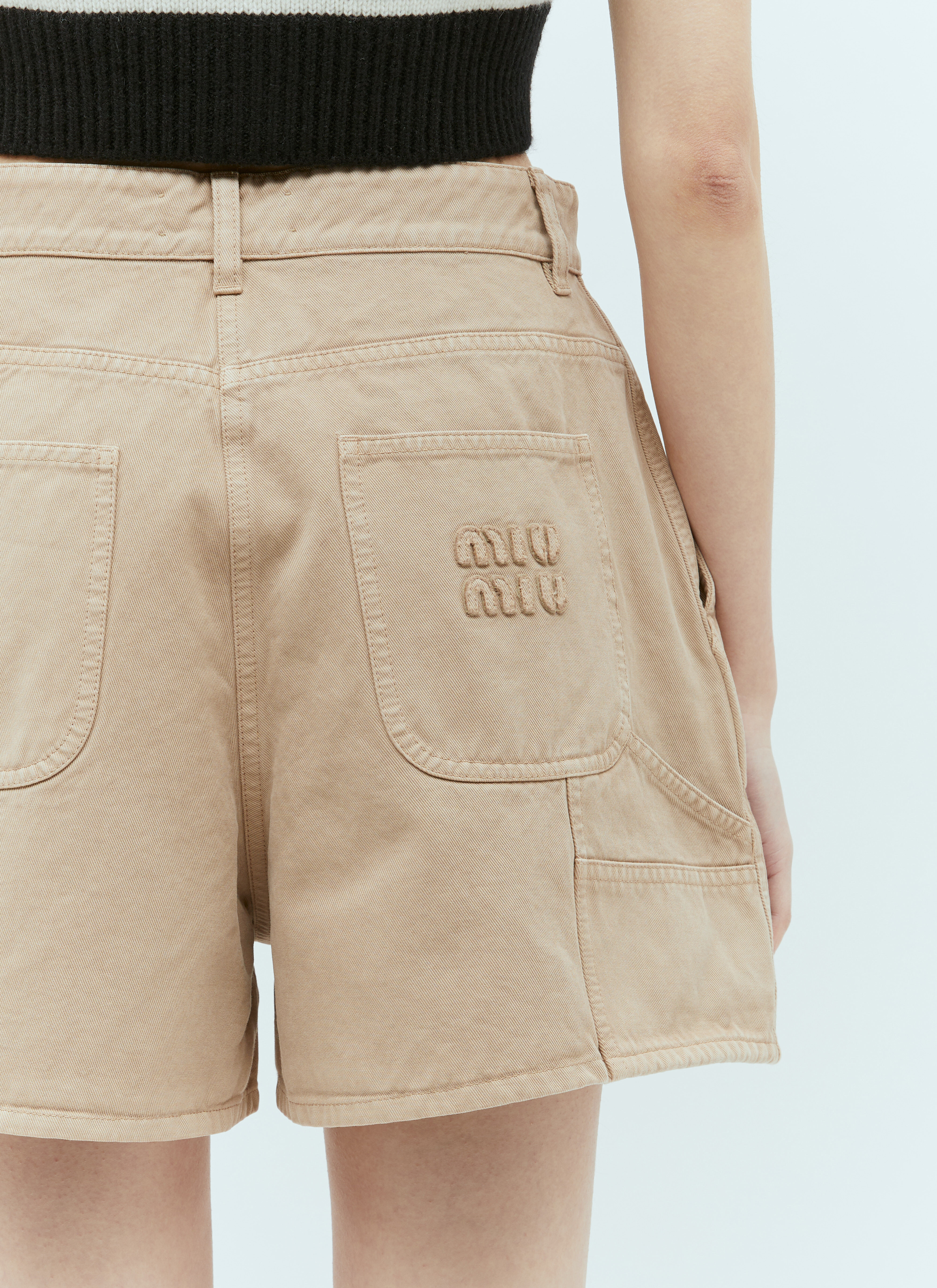 Miu Miu Women's' Gabardine Shorts in Beige | LN-CC®
