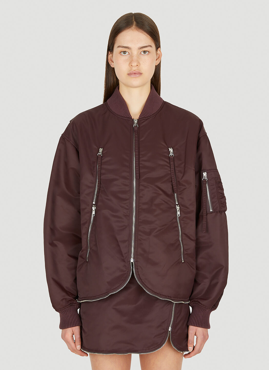 Helmut Lang Bomber Jacket in Burgundy LN CC
