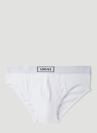 Versace 90S Logo Briefs White ver0155023