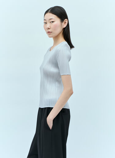 Pleats Please Issey Miyake Pleated T-Shirt Grey plp0254009