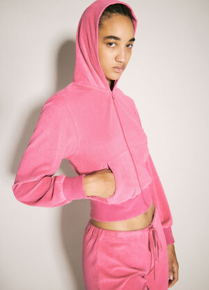Balenciaga BB Motel Zip-Up Hooded Sweatshirt Pink bal0257016