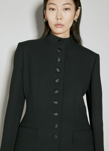 Dolce & Gabbana Long Single-Breasted Wool Cady Jacket Black dol0254022