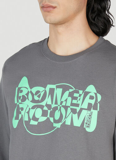 Boiler Room x P.A.M. 로고 프린트 긴소매 티셔츠 Grey bor0350006
