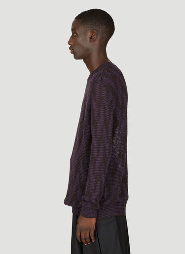 Dries Van Noten Jacquard Knit Sweater Purple dvn0156028