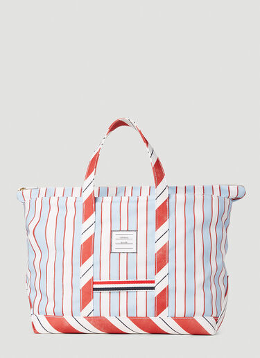 Thom Browne Striped Tool Tote Bag Light Blue thb0251018