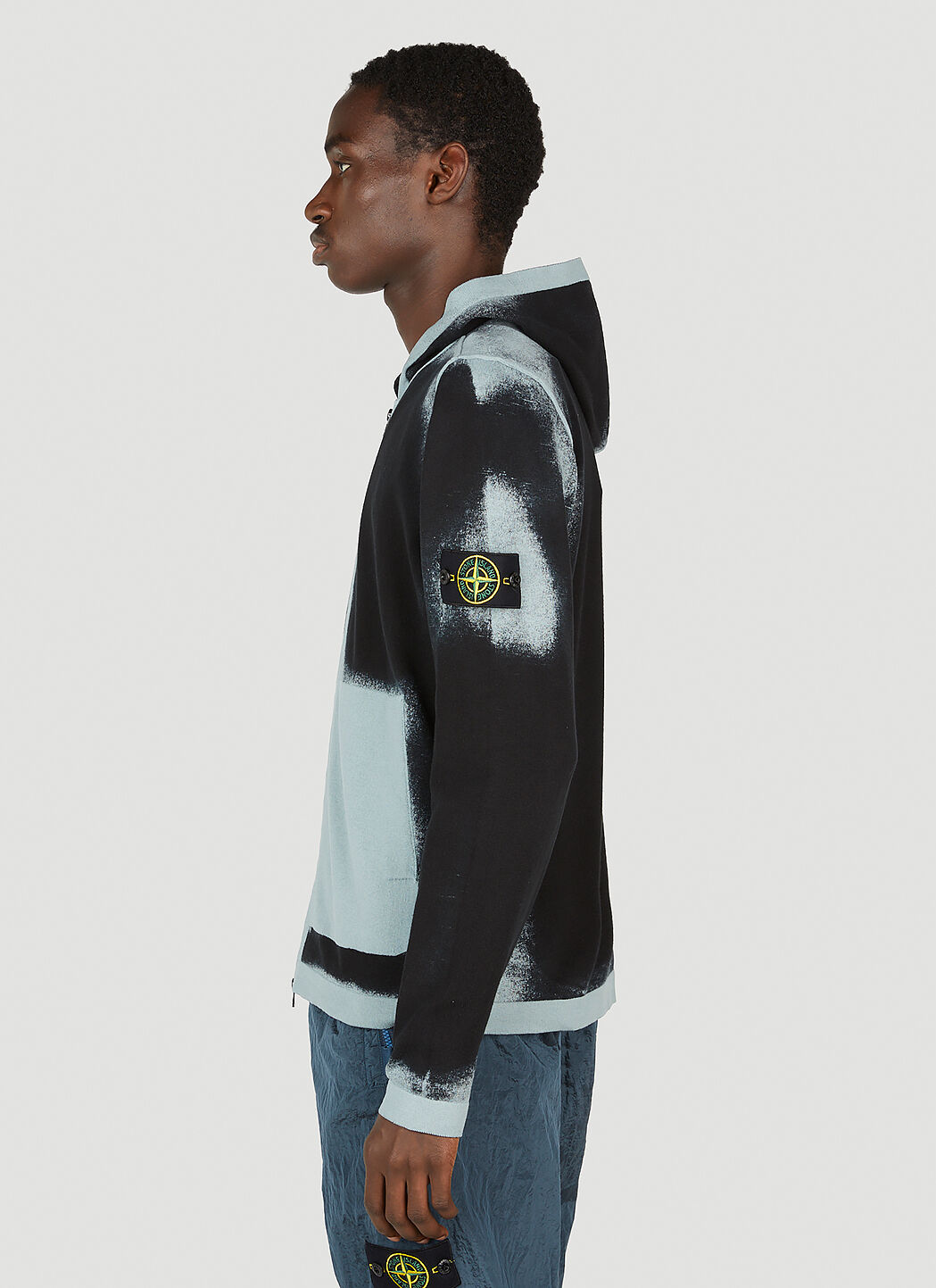 Light blue stone island hoodie discount