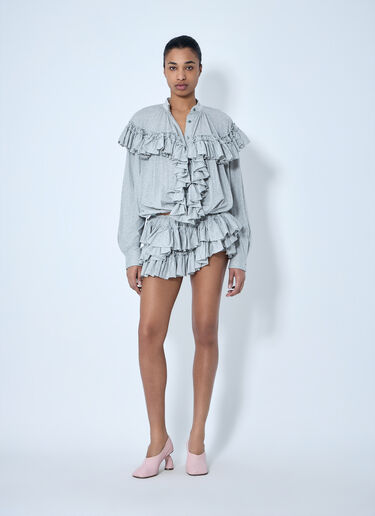 Dries Van Noten Ruffled Mini Skirt Grey dvn0264011