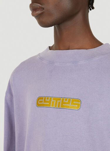Eytys Compton Mock Neck Logo Sweatshirt Purple eyt0348015
