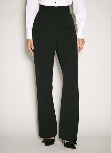 Dolce & Gabbana Wool Gabardine Tuxedo Pants Black dol0258021