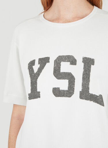 Saint Laurent Vintage Logo T-Shirt Beige sla0245038