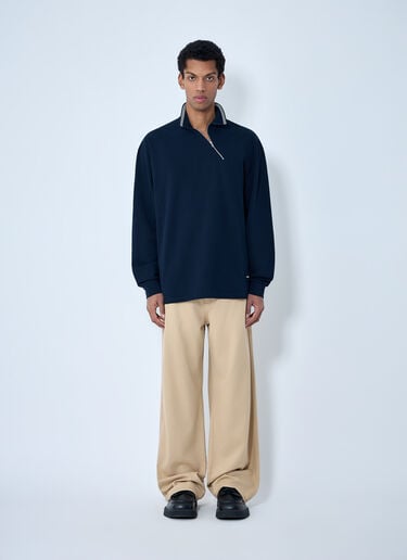 Miu Miu Half-Zip Polo Shirt Blue miu0164009