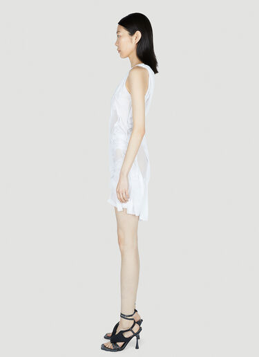 DI PETSA Asymmetric Wet Look Mini Dress White dip0252002