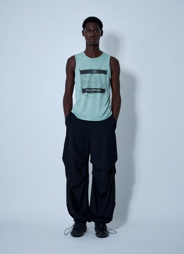 MM6 Maison Margiela x Salomon 徽标图案背心上衣  绿色 mms0161005